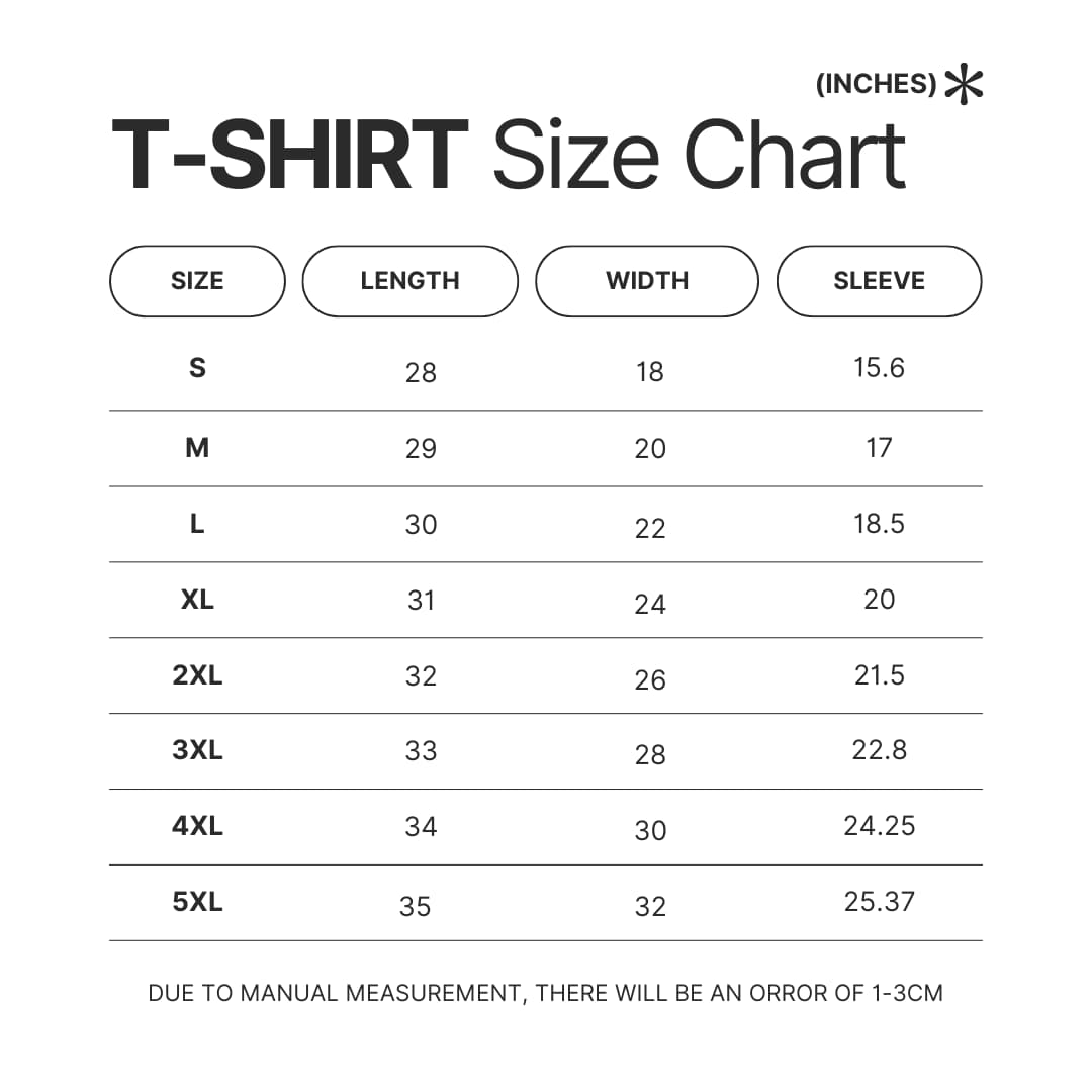 T shirt Size Chart - Alvin And The Chipmunks Shop