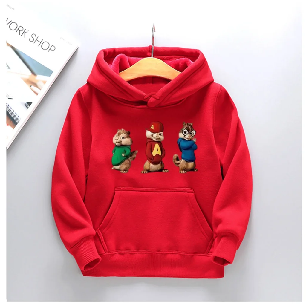 kf S6748a94b0b3e4abfb1ed4e3cef7c32e39 Hot Sold Kids Alvin and the Chipmunks Autumn Spring Pullover Hooded Sweater Boys Girls Chilren Casual - Alvin And The Chipmunks Shop