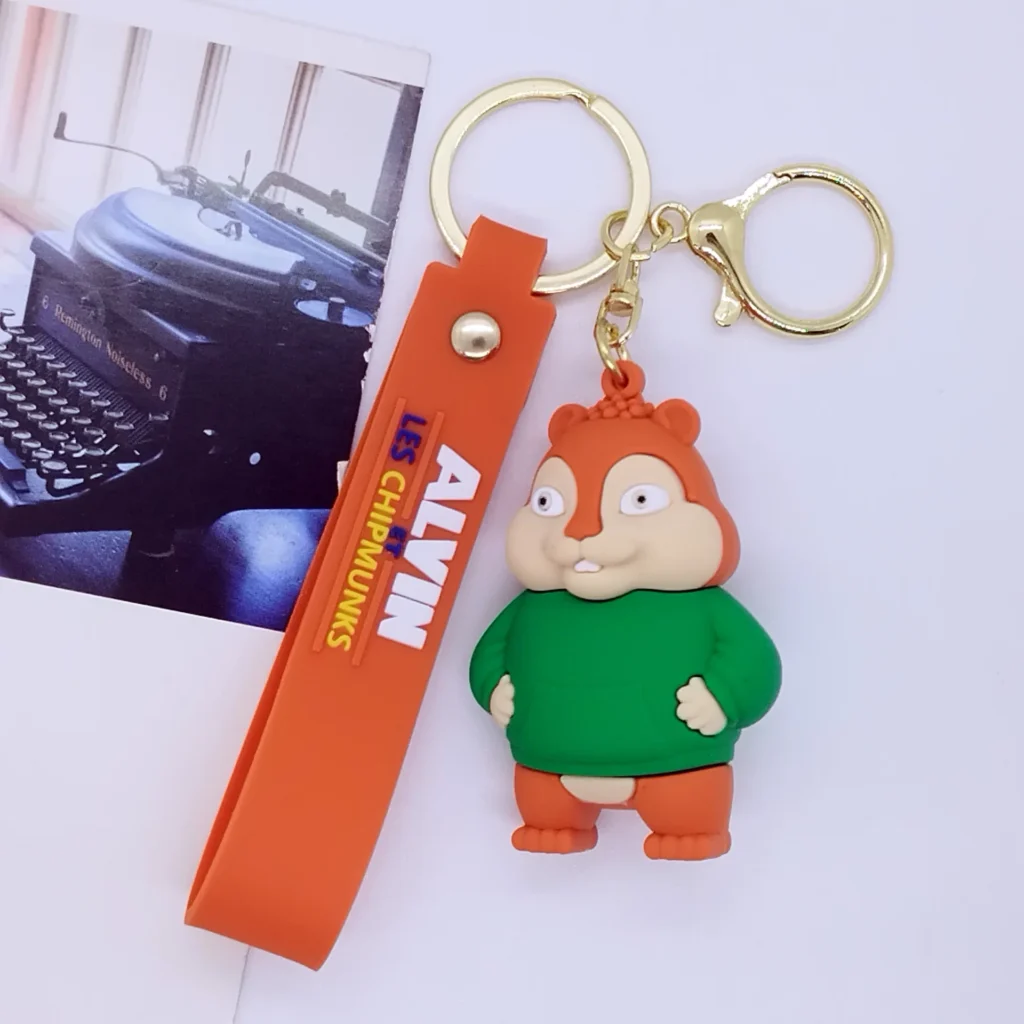 kf S92667c82ed3f4da68941d56d234c7ceaq Cartoon animation mouse to treasure keychain cute Alvin Simon Theodore key chain bag accessories wholesale 1 - Alvin And The Chipmunks Shop